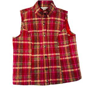 Christopher & Banks Quilted Vest Petite‎ Medium Red Lightweight Layer
